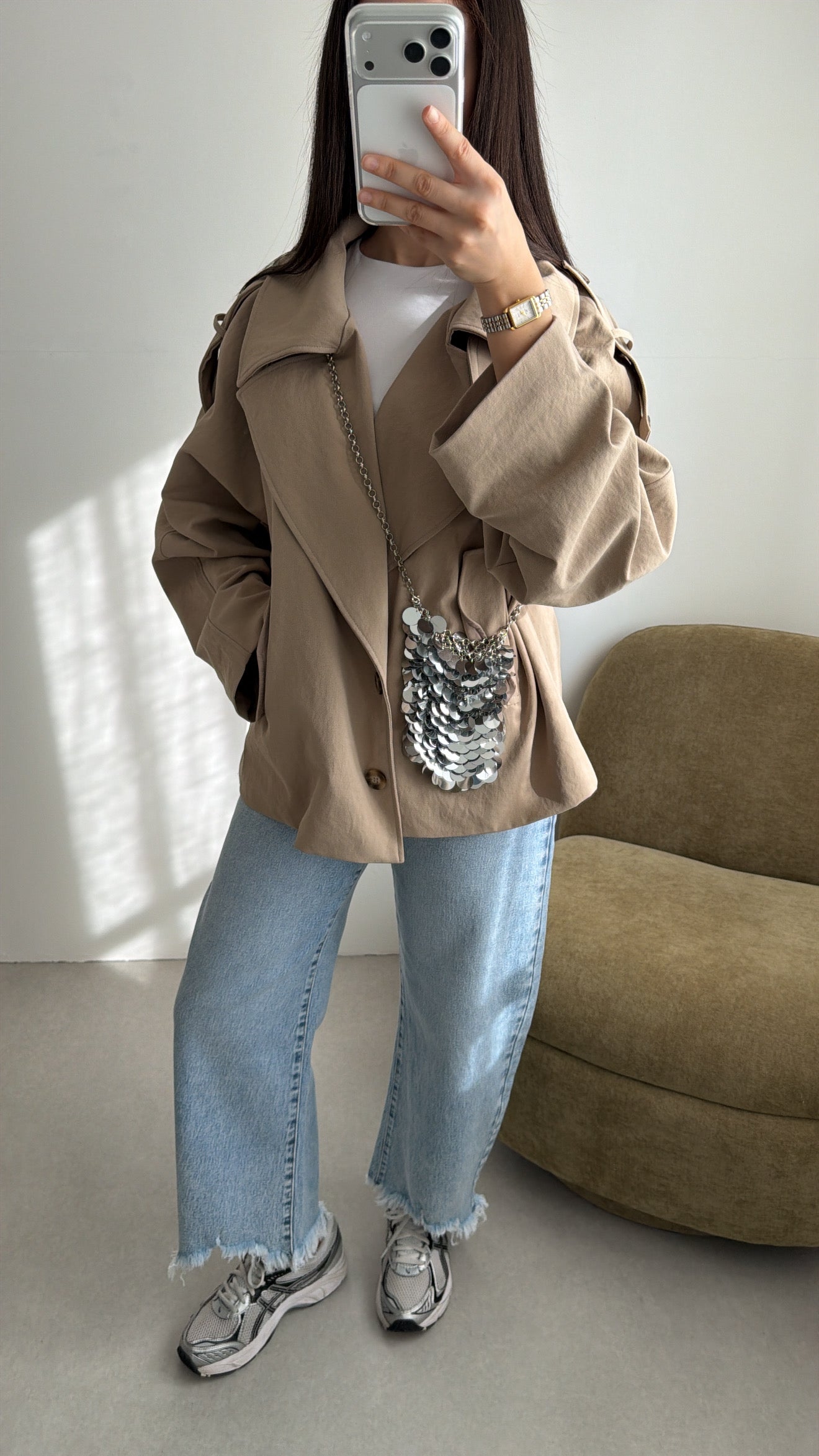 Trench à col montant [beige]