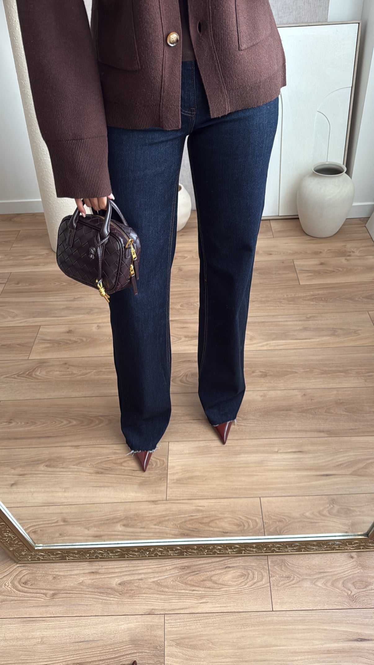Shredded straight-leg jeans TALL [raw blue]
