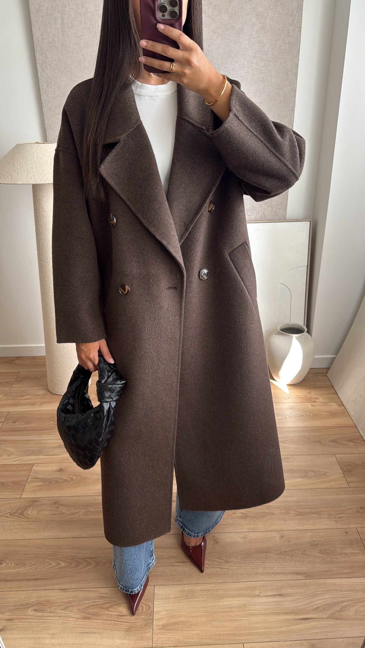 Long wool coat [brown]