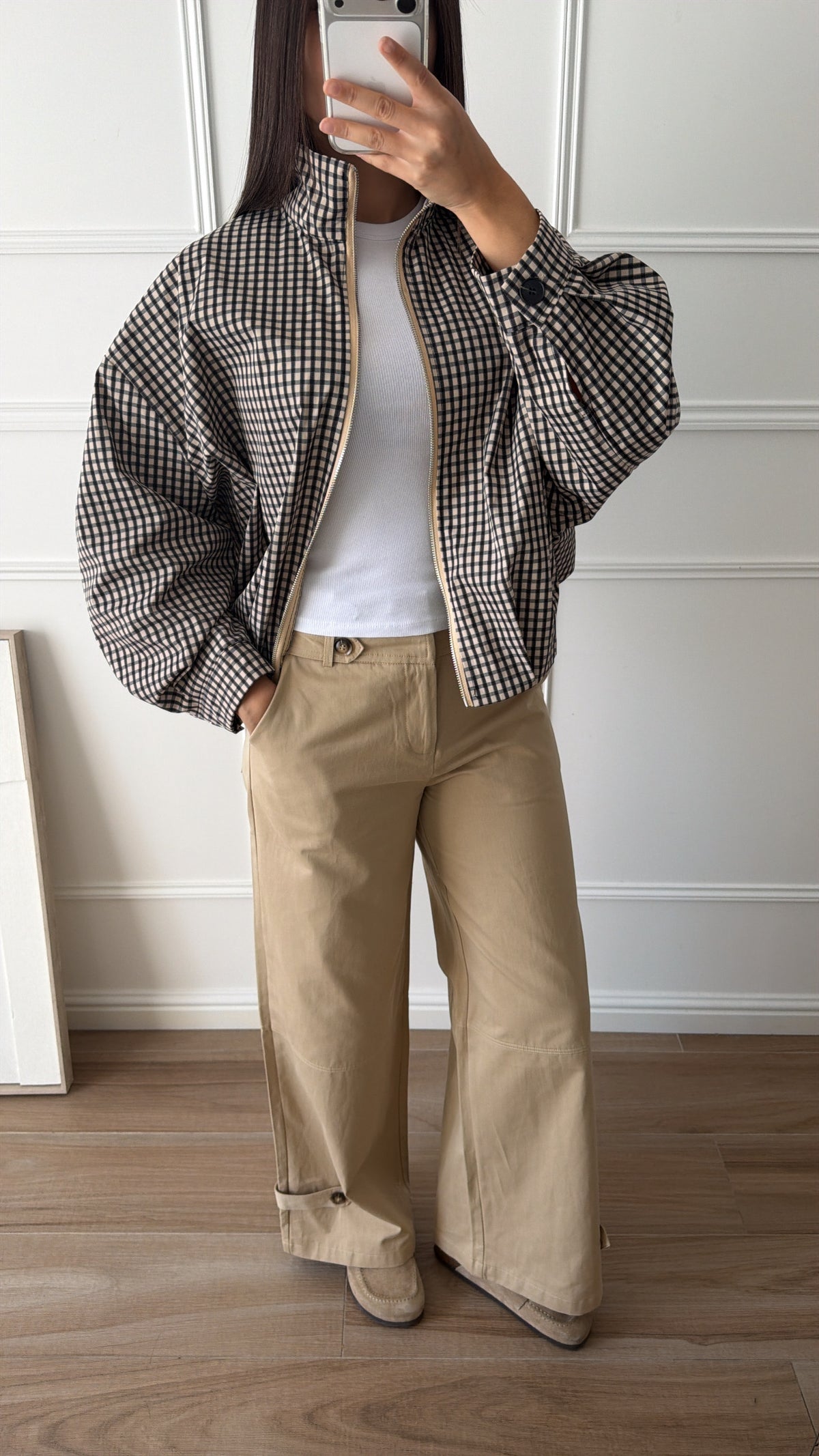 Pantalon style trench [beige]
