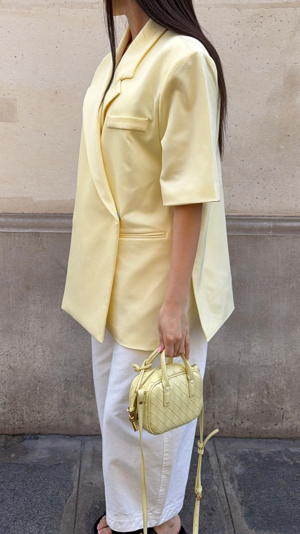 Blazer sans manches oversize [jaune]