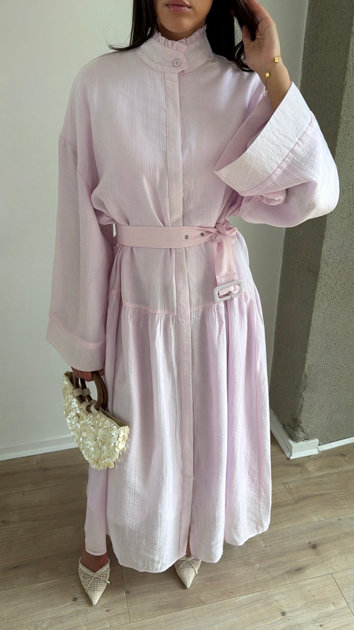 Robe longue fluide [rose]