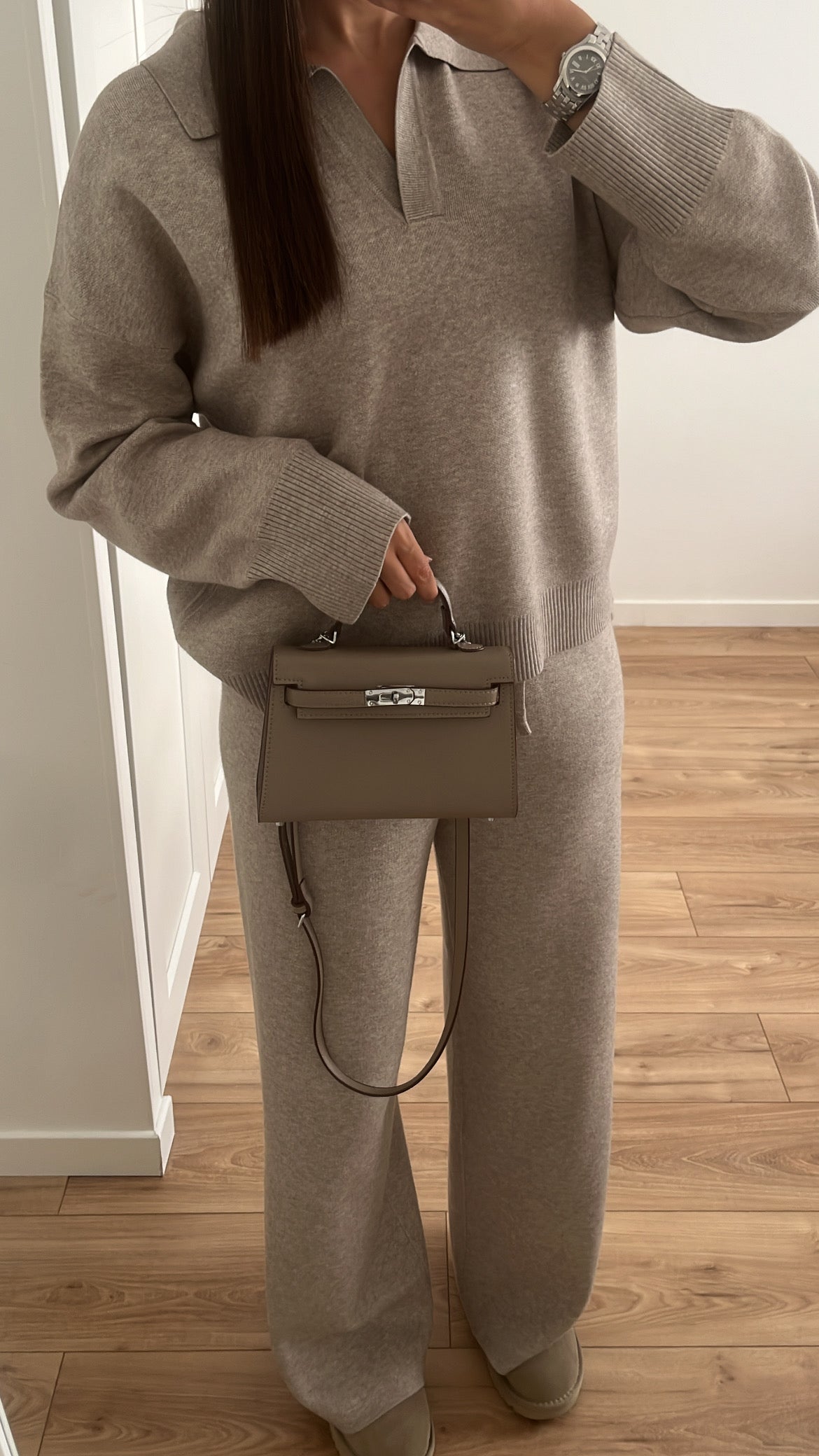 Ensemble en maille [ taupe ]