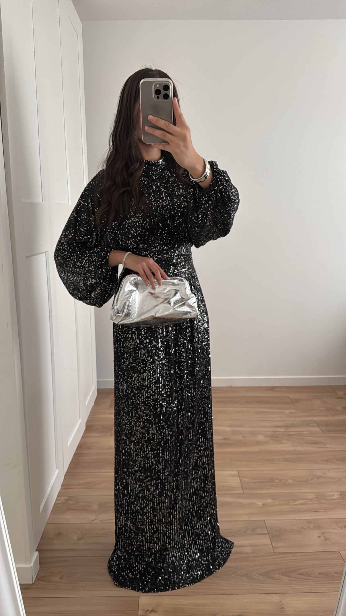 Longue robe à sequin [ noire ]