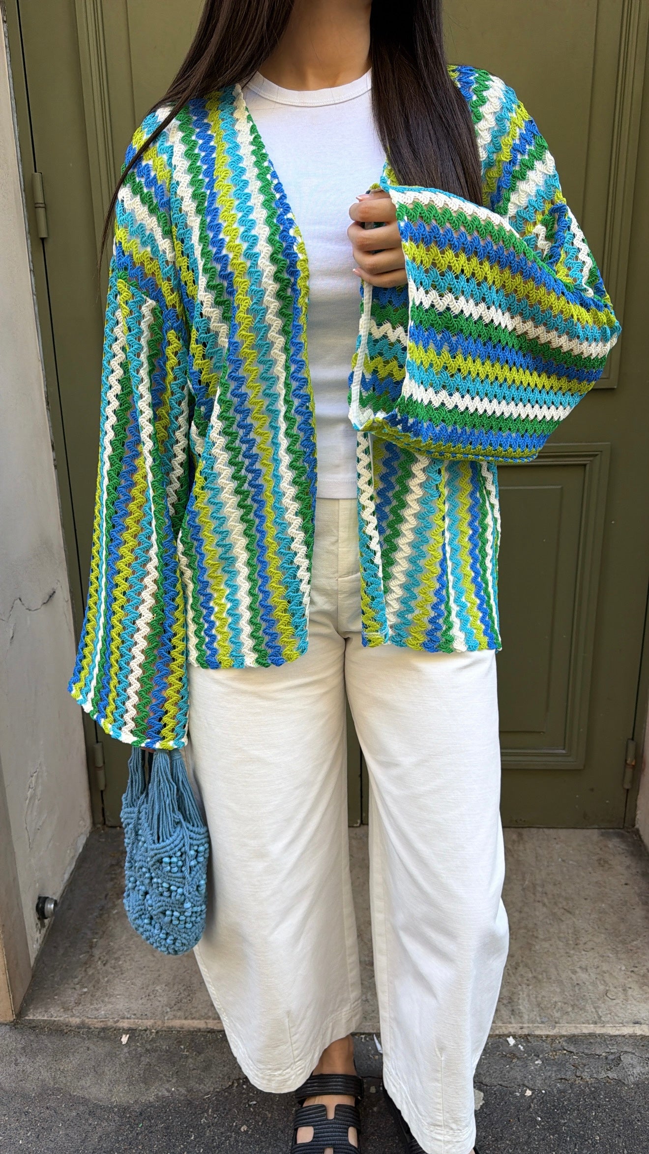 Gilet crochet [bleu]