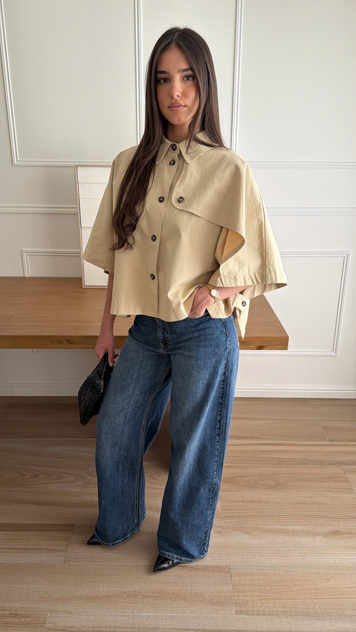 Cape trench loose [beige]