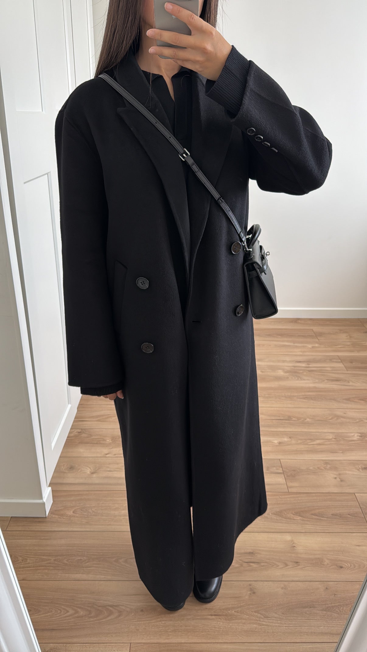 Long manteau en laine [ noir ]