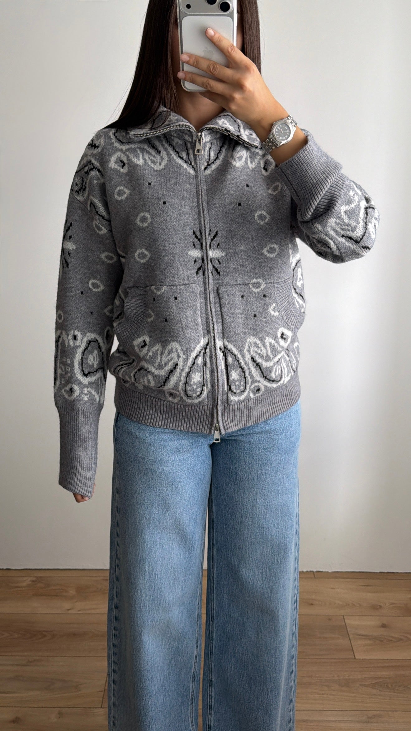 ELEN high-neck sweater with wide sleeves [Burgundy]