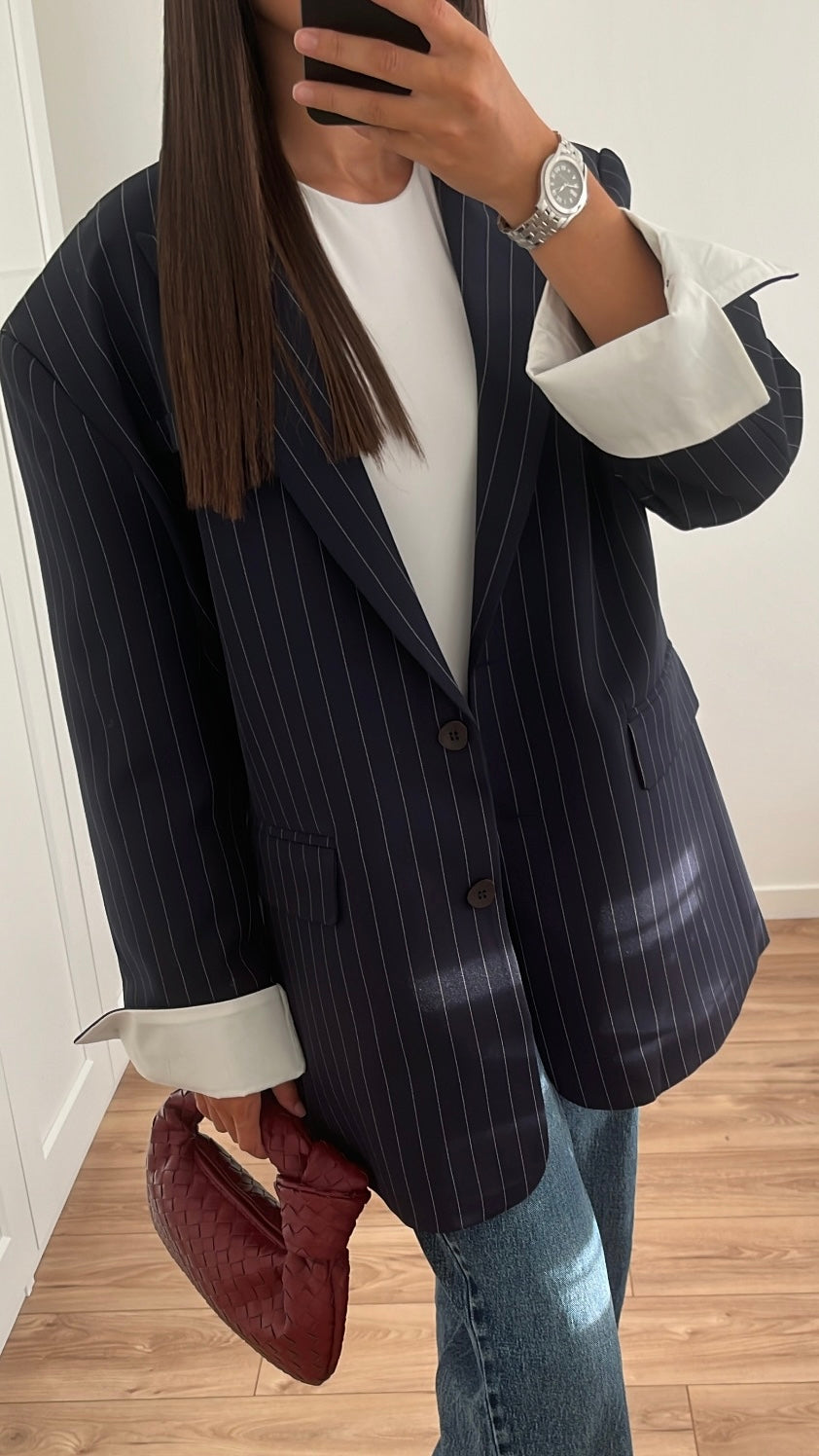 Blazer extra oversize [ bleu marine ]