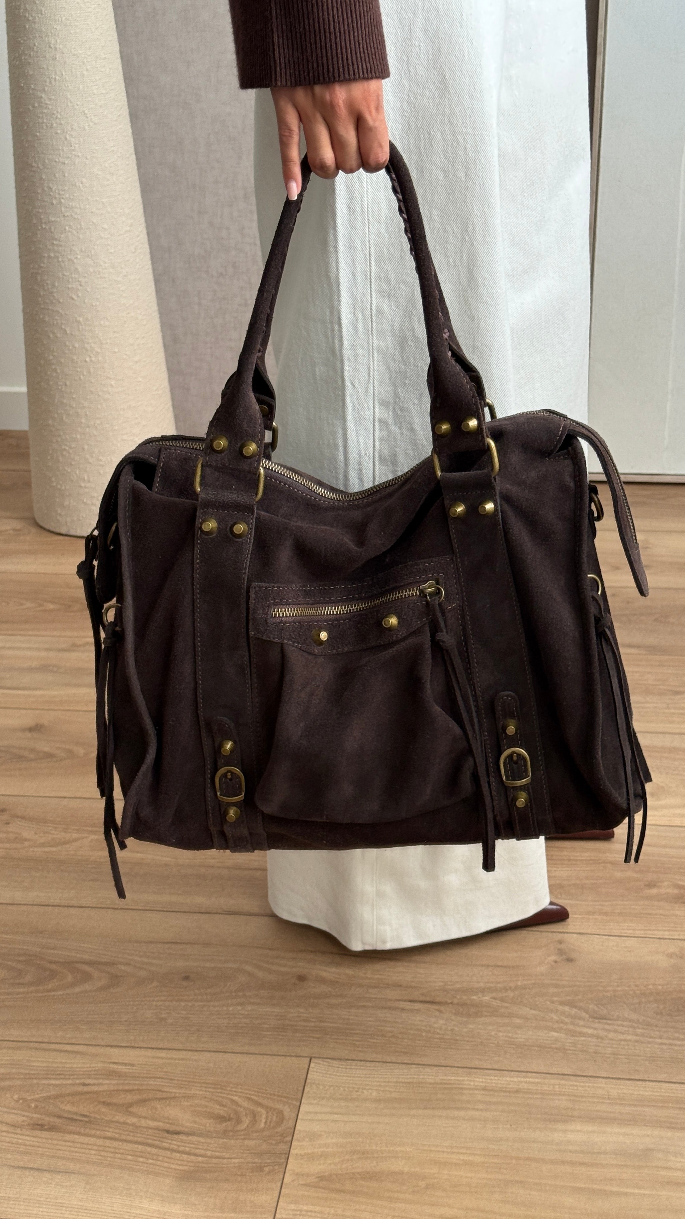 Sac à main en cuir [marron]