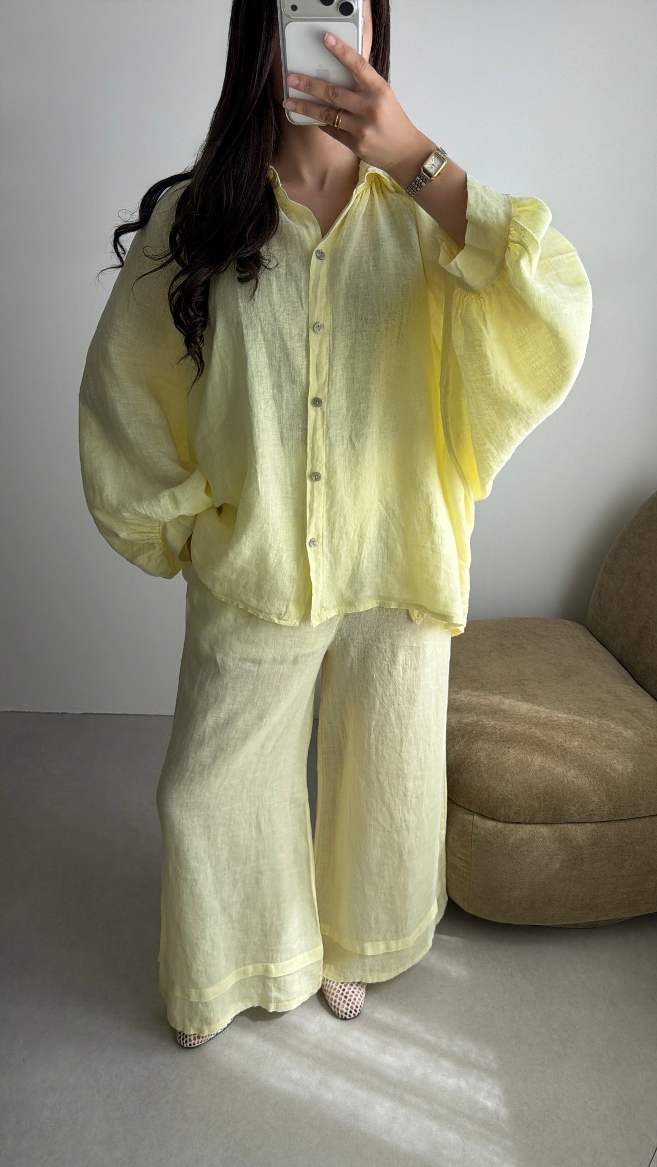 Ensemble en 100% lin OVER [jaune]