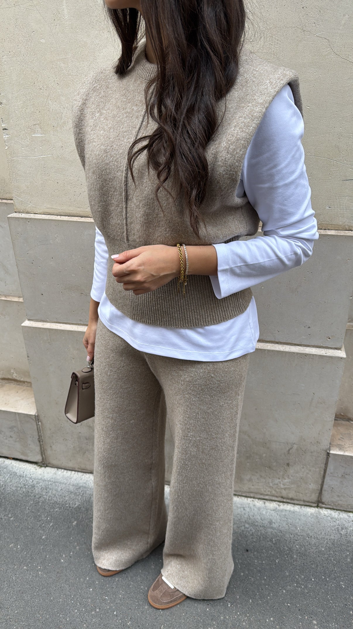 Ensemble sans manches [beige]