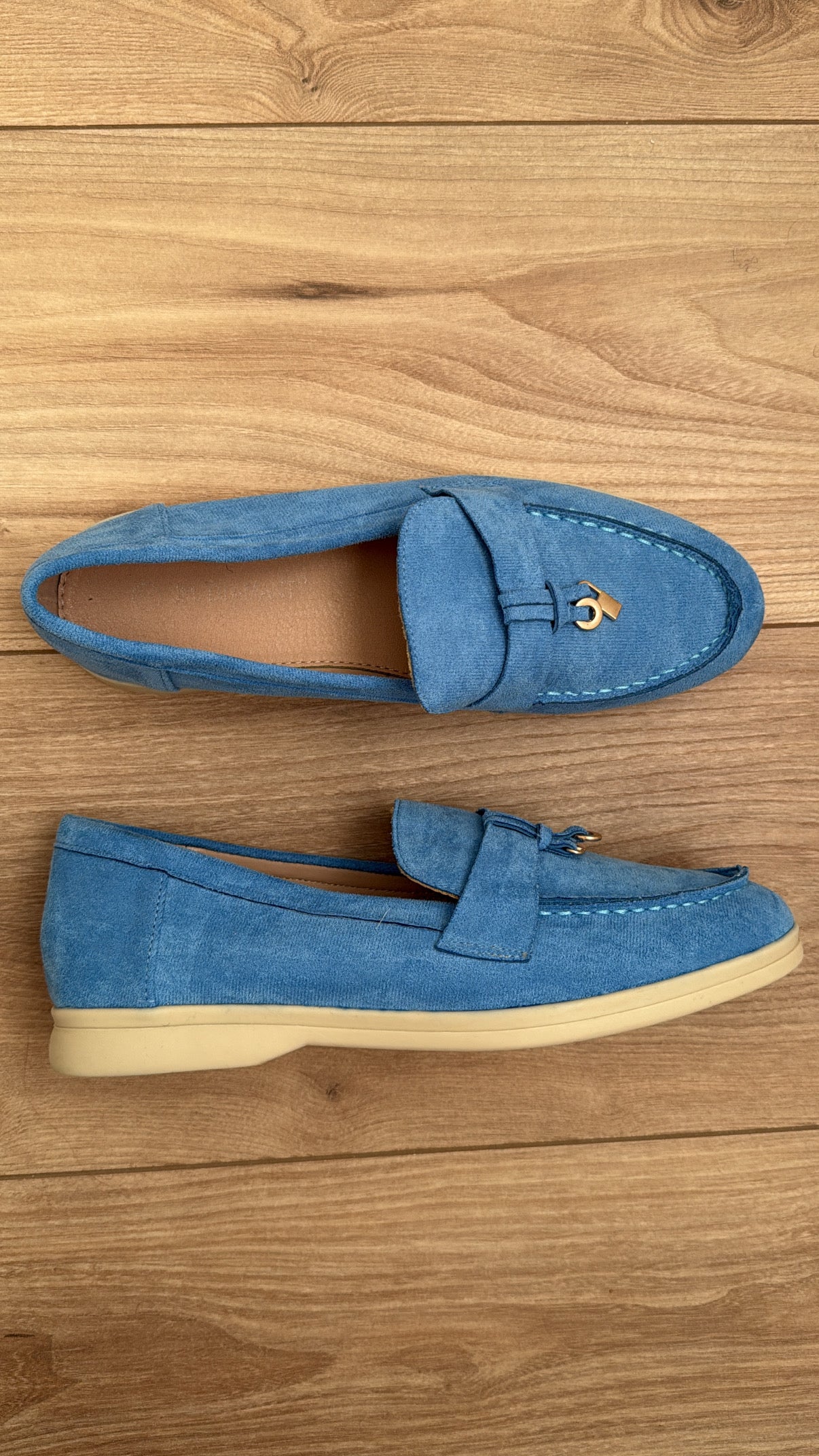 Mocassins en suédine [ light blue ]