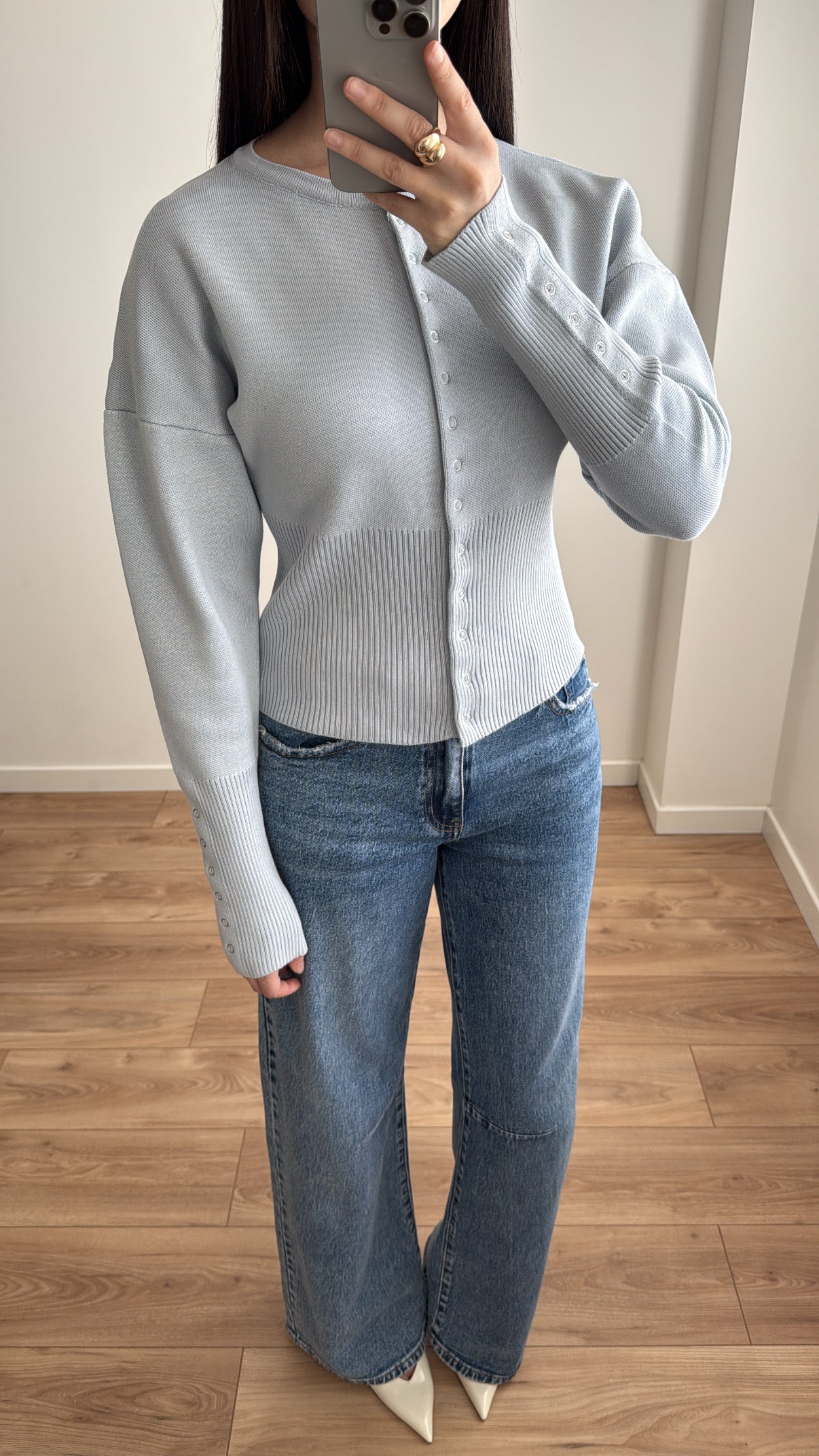 Cardigan cintré [bleu clair]