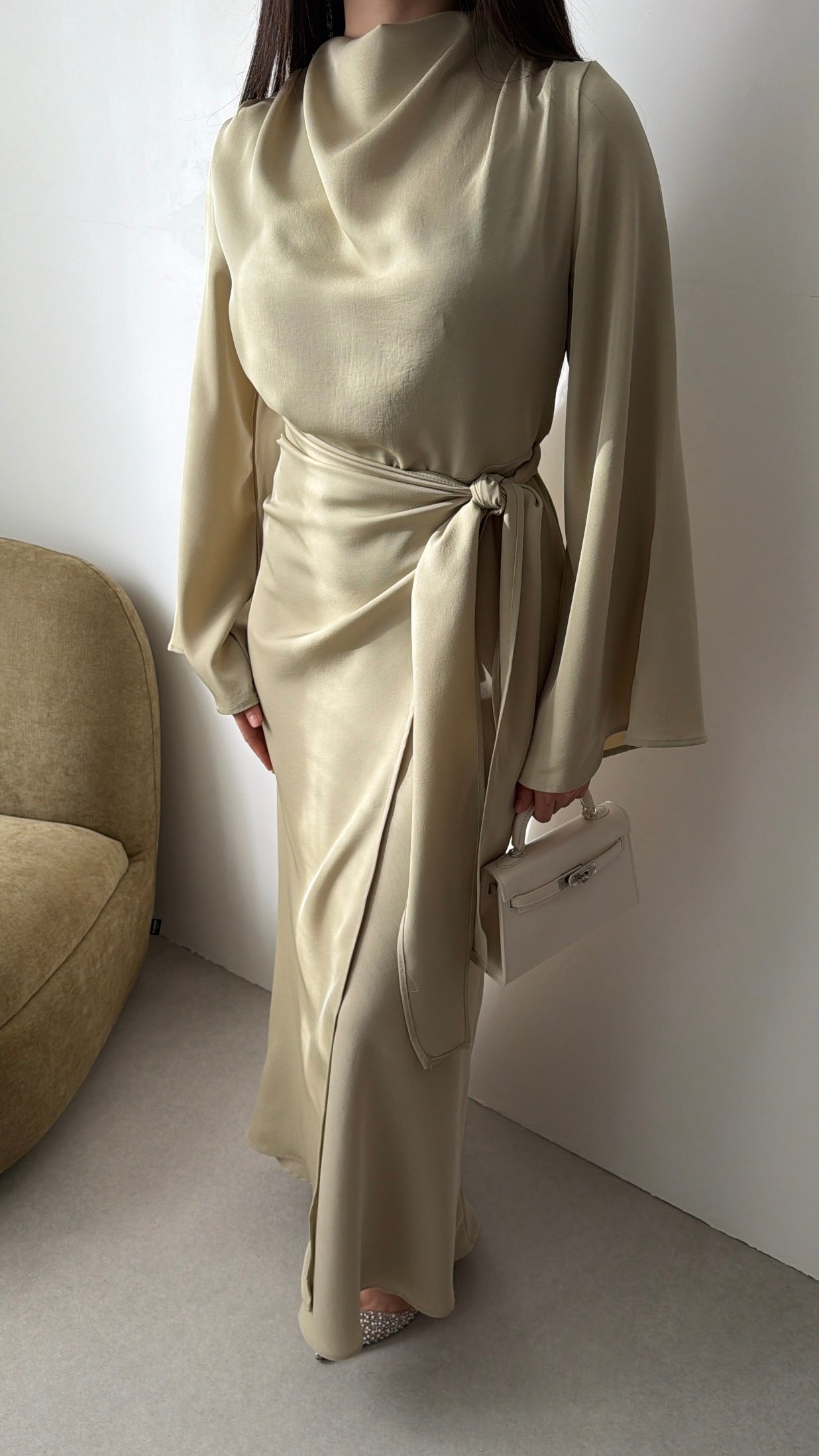 Longue robe portefeuille ACACIA