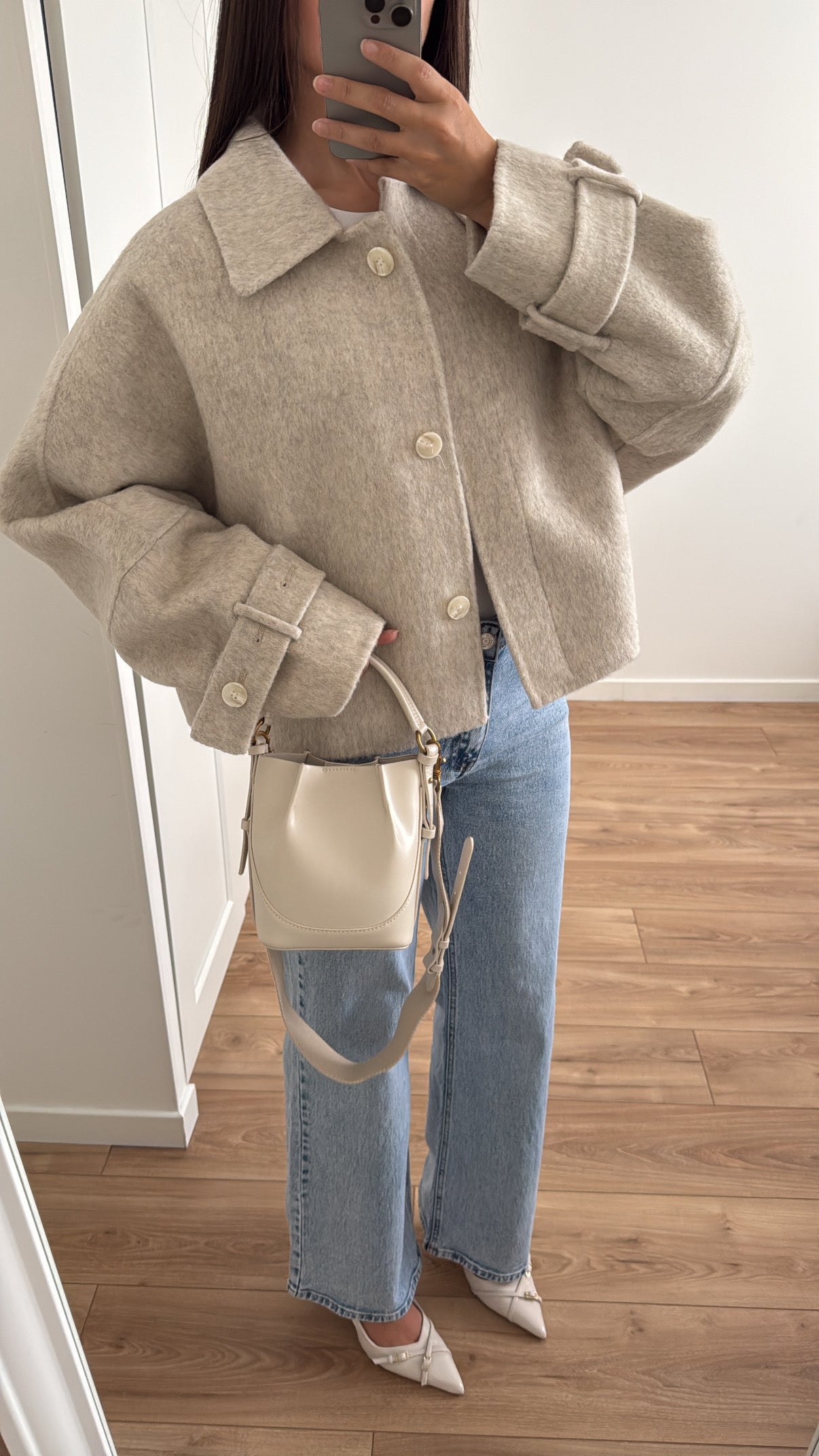 Manteau LOOSE oversize en laine [ beige clair ]