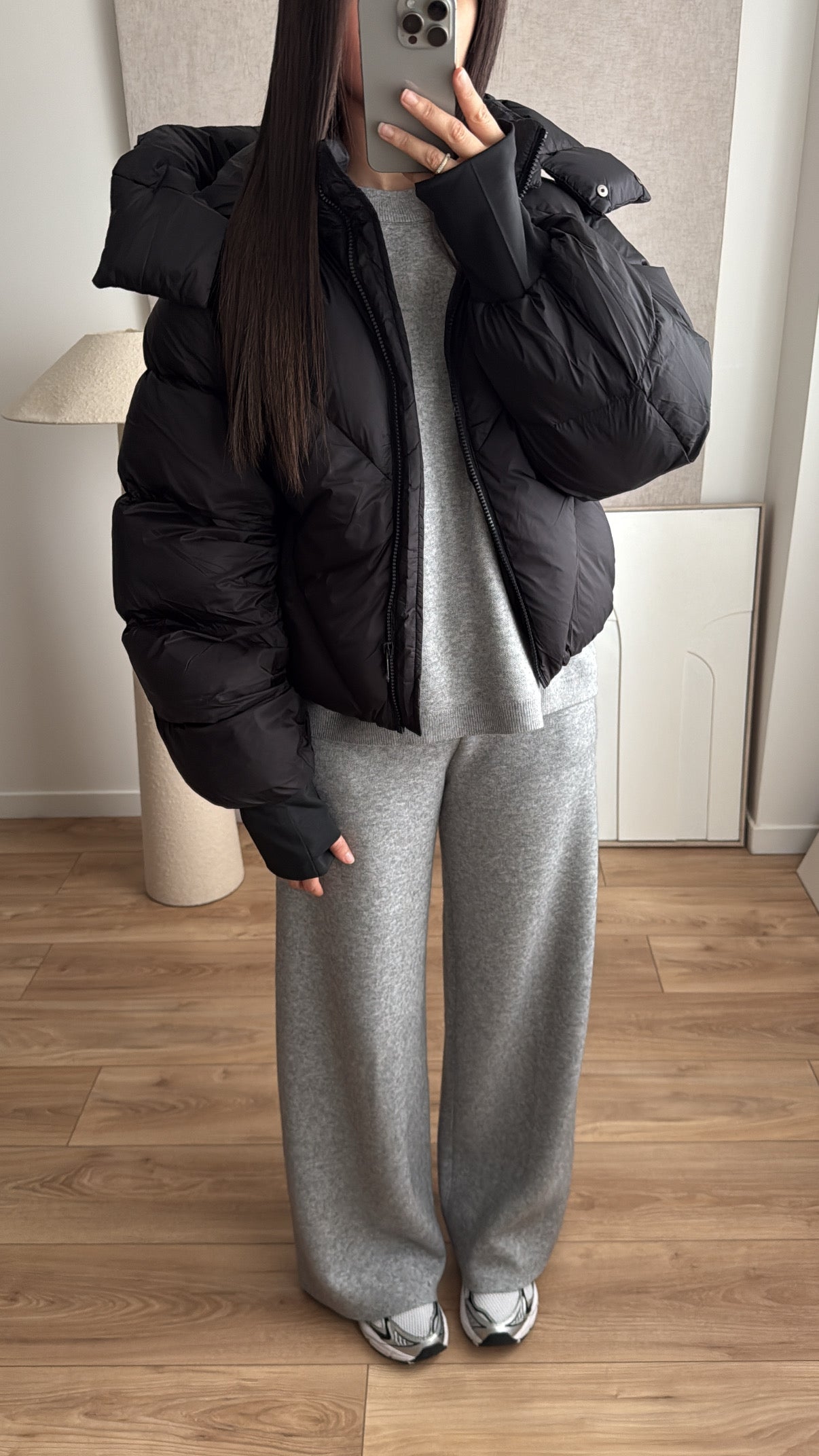 Übergroße Daunenjacke [Burgund]