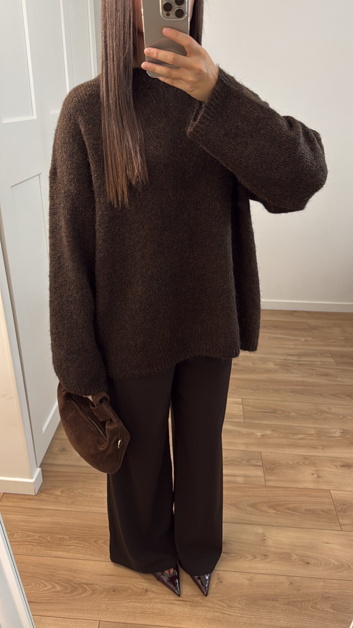 Pull en maille oversize [ marron ]