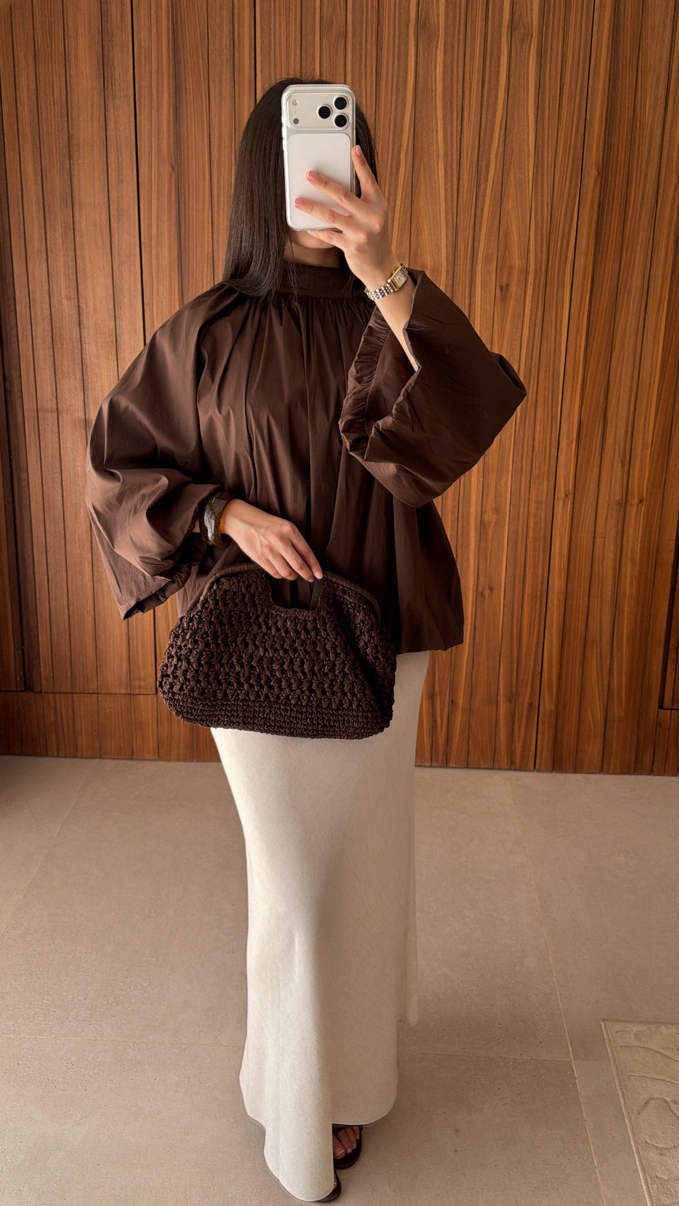 Blouse bouffante [marron]
