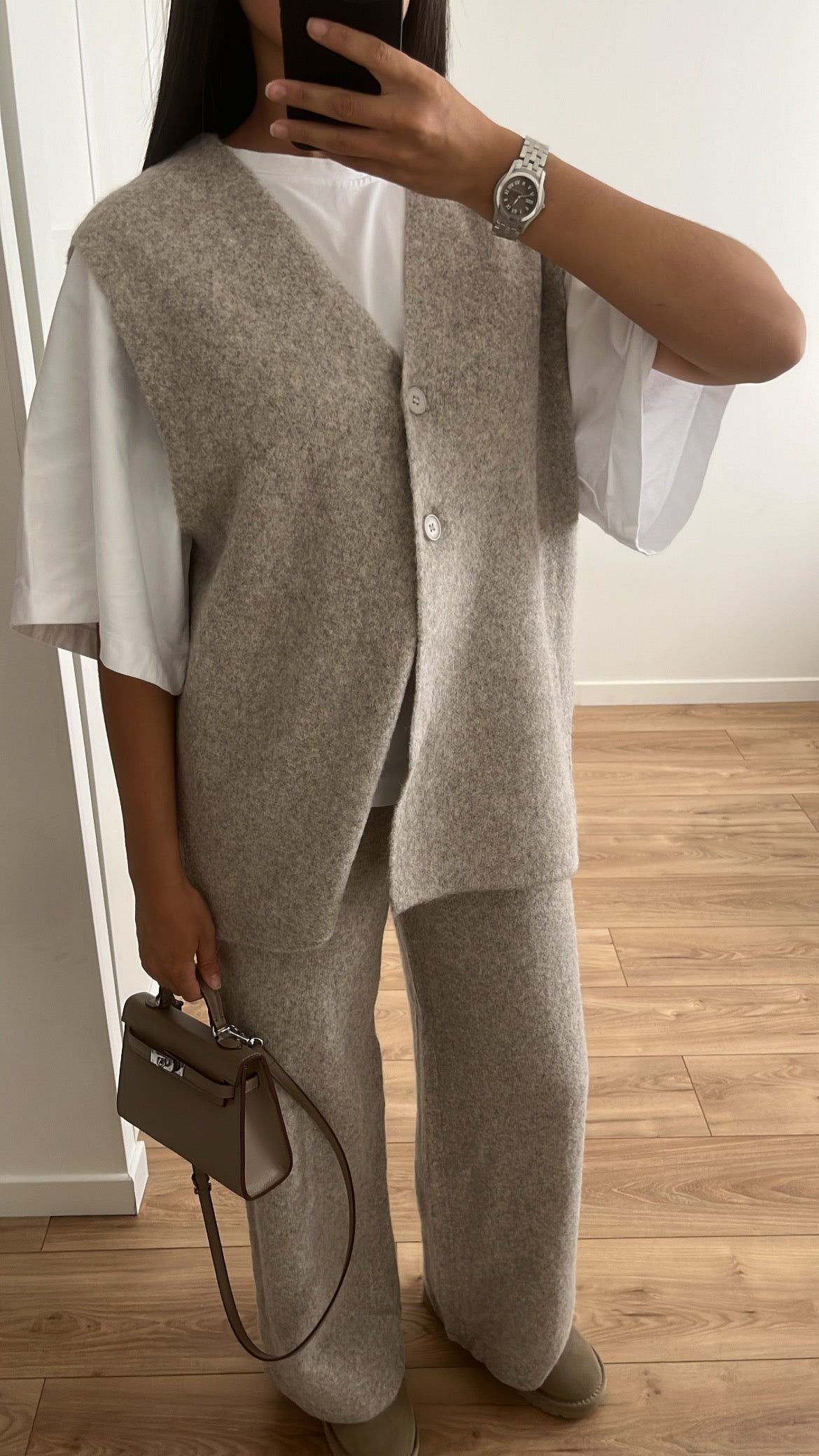 Gilet en maille [ taupe ]