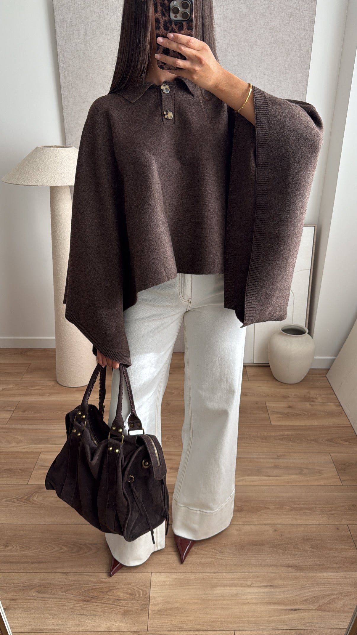 Sac à main en cuir [marron]
