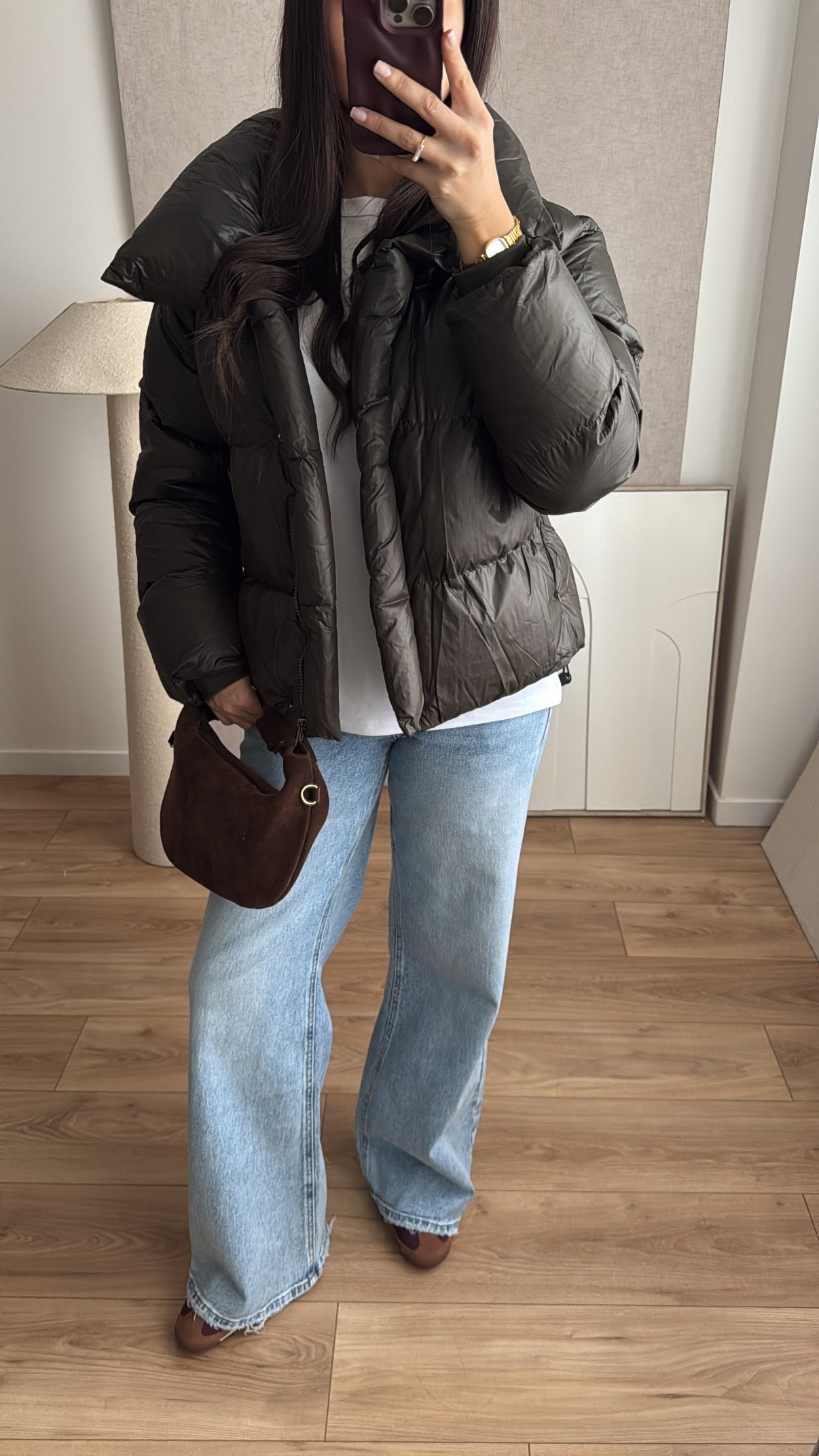 Übergroße Daunenjacke [Burgund]