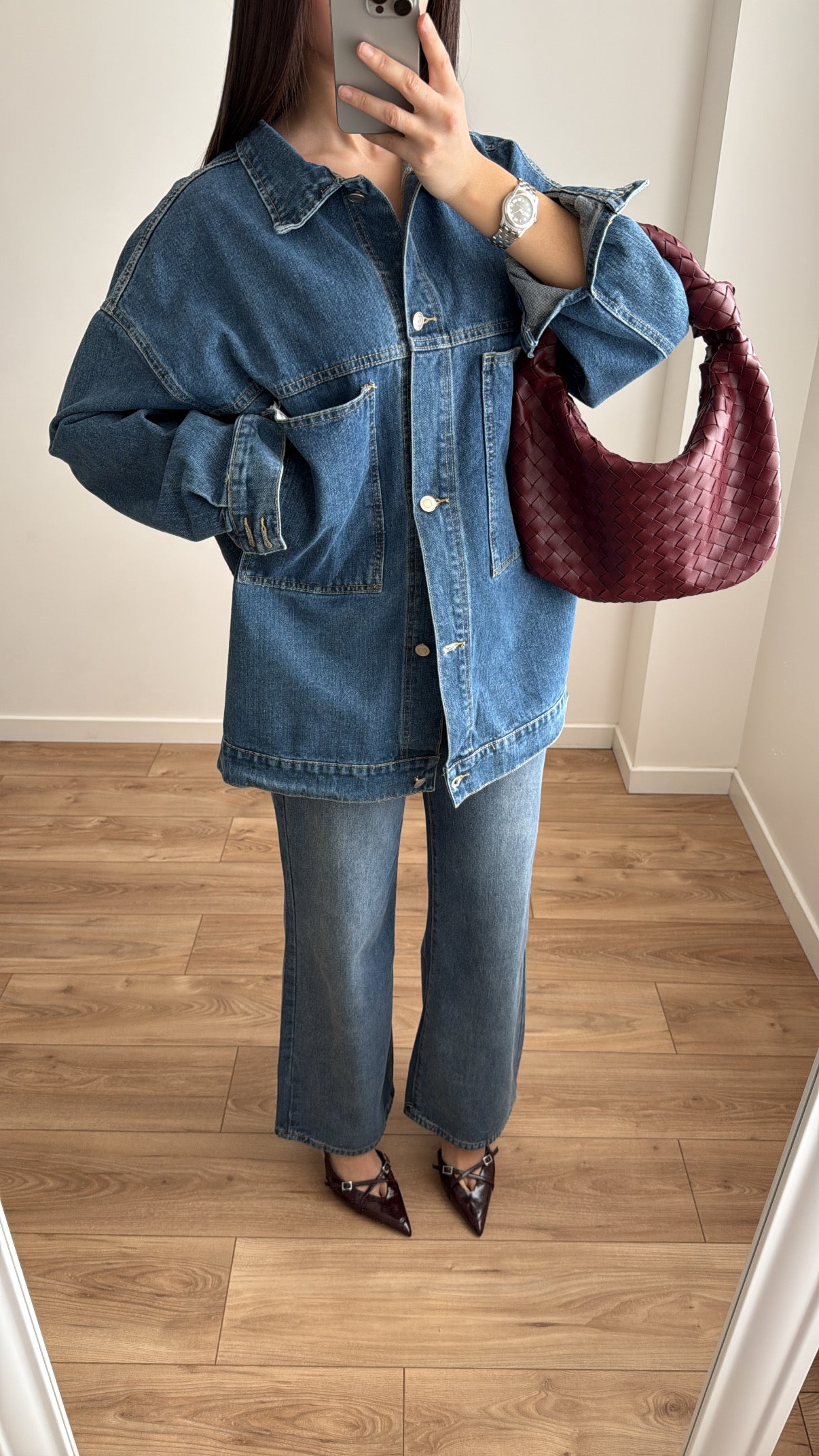 Veste en jean loose [bleu denim]