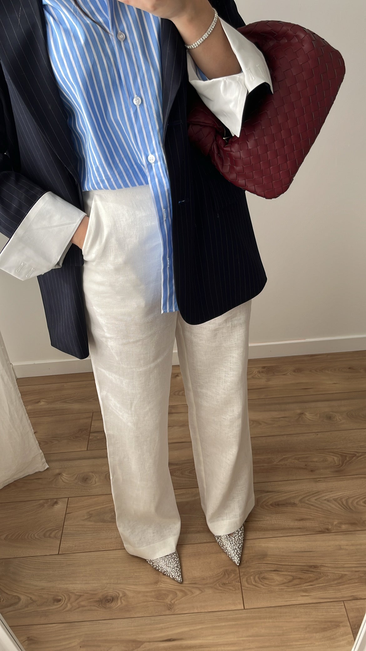 Straight cut linen pants