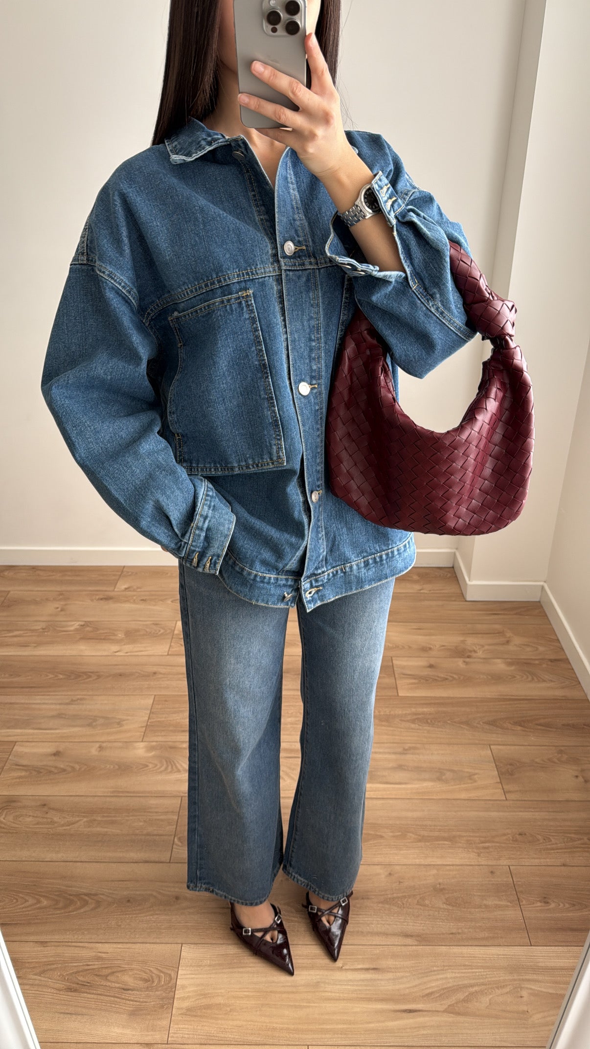 Veste en jean loose [bleu denim]