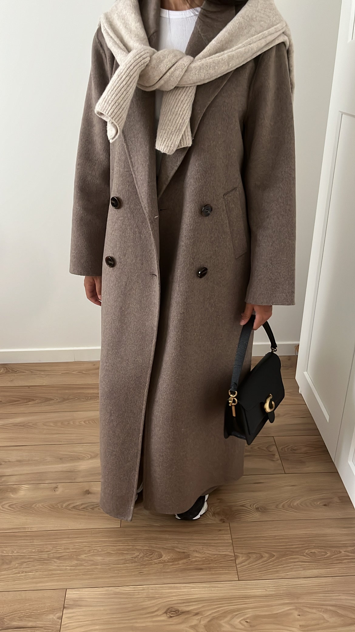 Long manteau en laine [ taupe ]