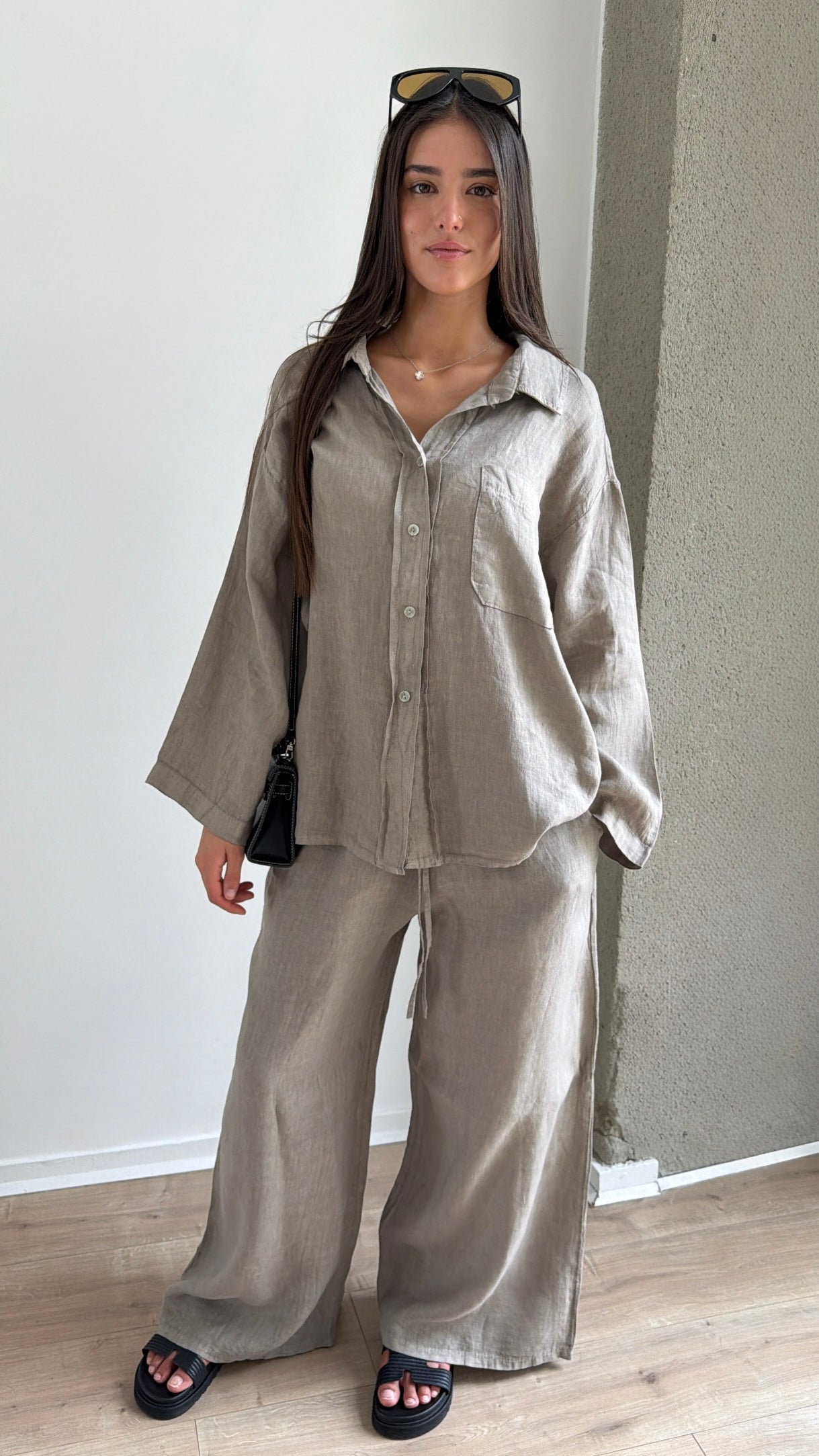 Ensemble en 100% lin [taupe]