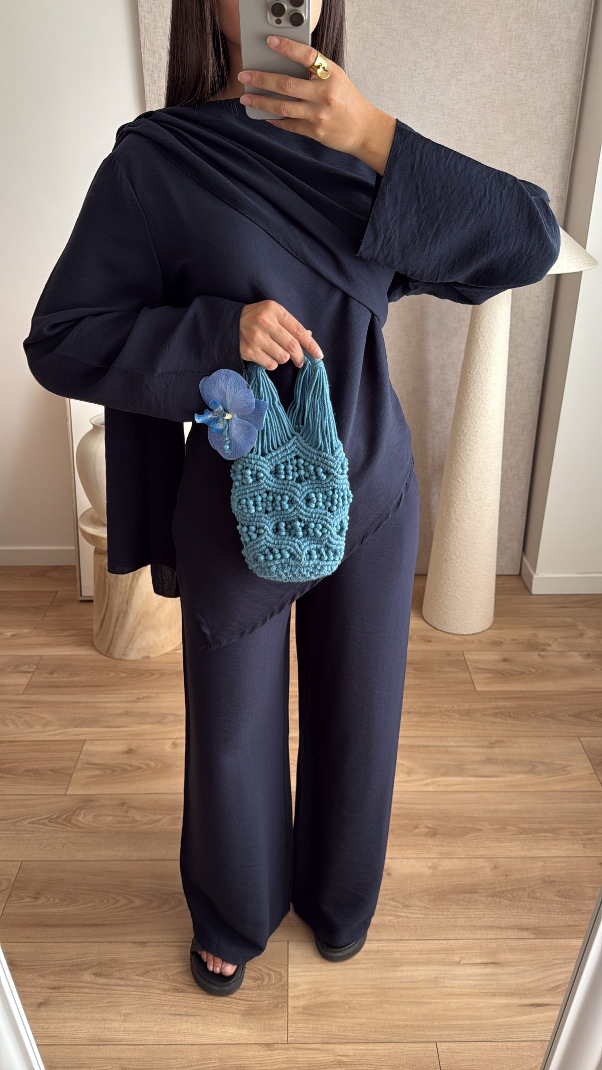 Ensemble fluide TIA  [ bleu marine ]