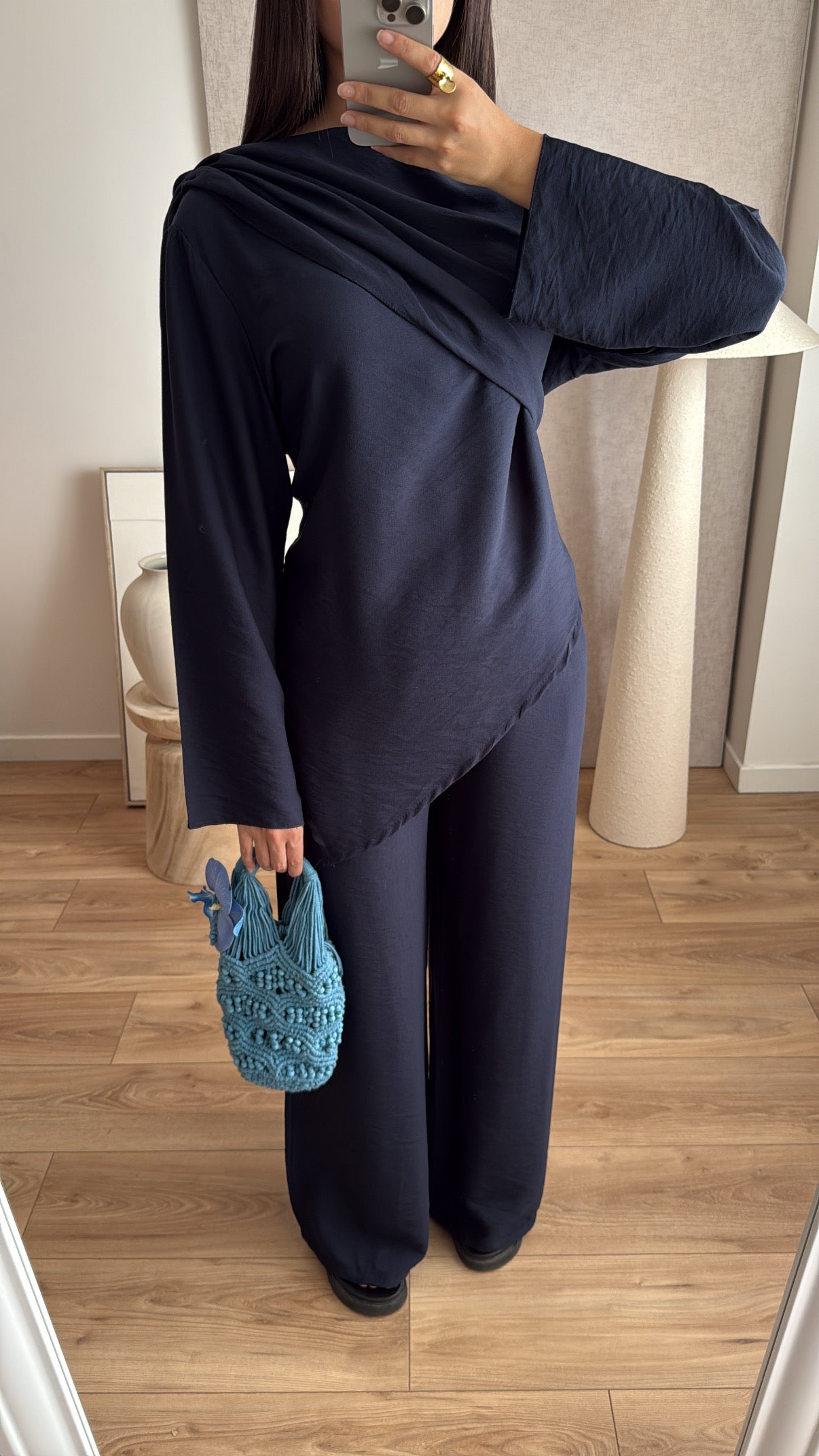 Ensemble fluide TIA  [ bleu marine ]